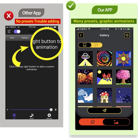 P64L Car LED Sign App Programmable Rear Windshield Scrolling Message LED Matrix Panel DIY Text Pattern Expression Screen