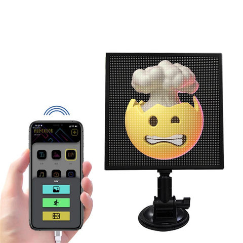 P32L Car Back Window LED Display Light 32x32LED Smartphone App Control LED Car Sign Screen for Home Decor