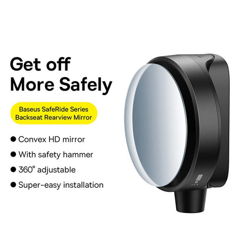 BASEUS SafeRide Series Backseat Rearview Mirror with Safety Hammer Wide Viewing Angle Rear View Mirror (1Pc)