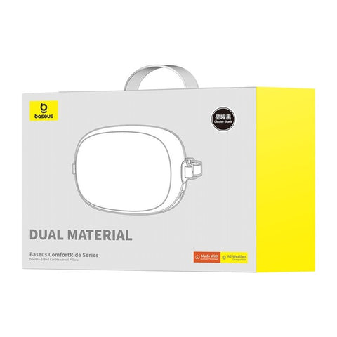 BASEUS ComfortRide Series Double-Sided Car Headrest Pillow PU Leather+Suede Slow Rebound Head Cushion