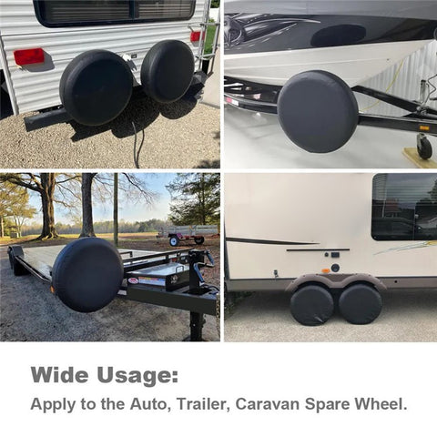 KG0167 15-Inch Litchi Texture Leather Car Tire Cover SUV Truck Wheel Cover Tire Protector for 27-30 Inch Tire