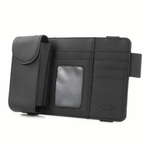 GOATHERD Car Sun Visor Microfiber Leather Storage Bag Driver License Cards Glasses Holder Bag