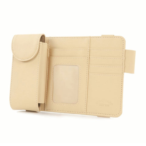 GOATHERD Car Sun Visor Microfiber Leather Storage Bag Driver License Cards Glasses Holder Bag