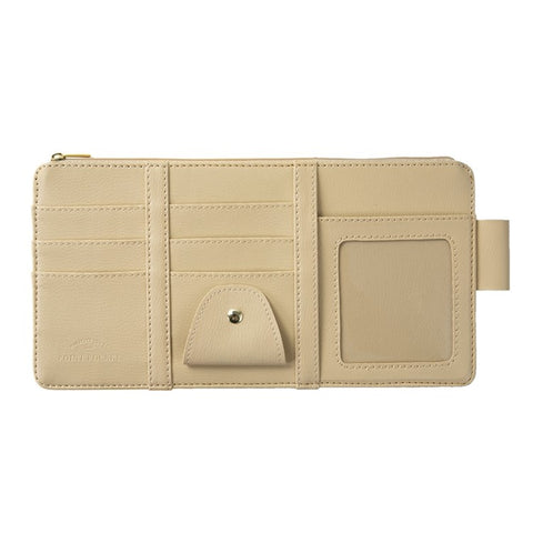 Car Sun Visor Zipper Pocket Storage Bag Microfiber Leather Cards Glasses Phone Holder Bag