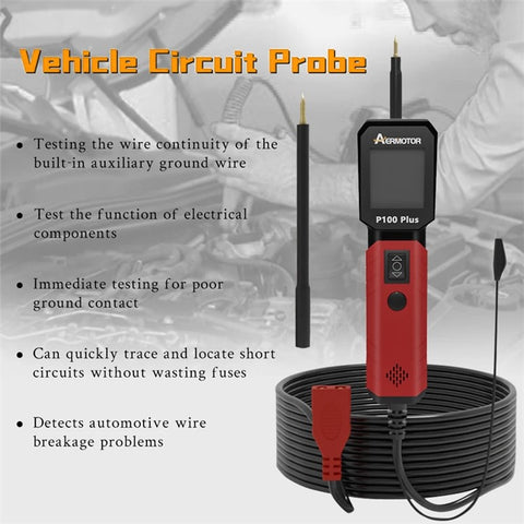 AERMOTOR P100 Plus Vehicle Circle Probe Electrical System Automotive Circuit Tester Power Circuit Probe Kit