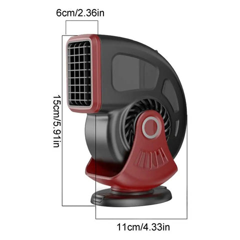 9769 12V Car Heater Lightweight Defrost and Defog Car Warmer Cigarette Lighter Vehicle Heating Device