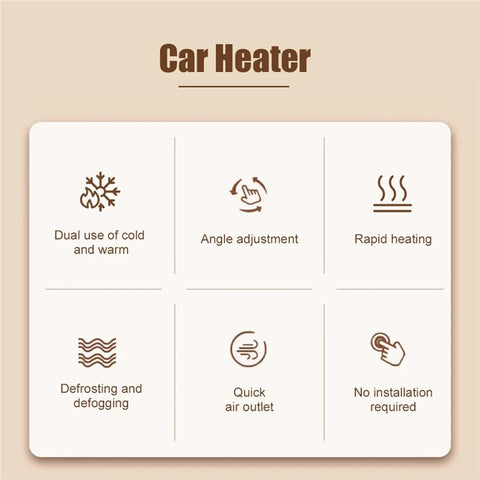 9729 12V Car Foldable Heater Windshield Defrosting Defogging Heating Fan Vehicle Interior Heating Device