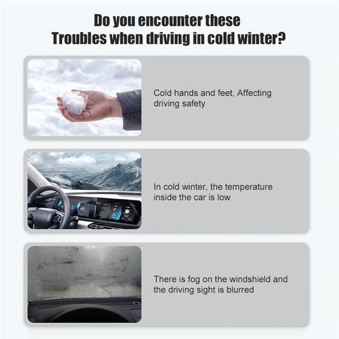 9729 12V Car Foldable Heater Windshield Defrosting Defogging Heating Fan Vehicle Interior Heating Device