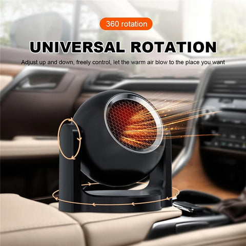 9709 12V Car Interior Hot / Cold Wind Fan Windshield Defrosting Defogging ABS Heater