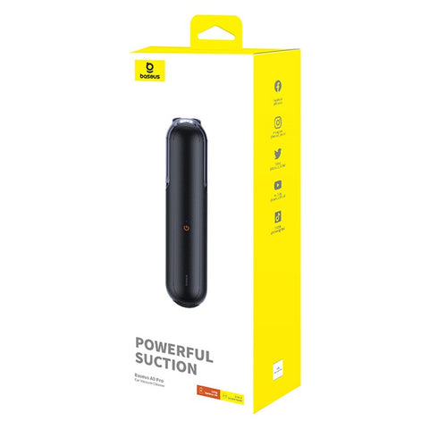 BASEUS A0 Pro Car Vacuum Cleaner 4000pa Low Noise Vacuum Sweeper Cordless Electric Cleaner, Black
