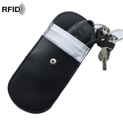 Car Key Signal Blocking Pouch Anti-theft RFID Blocking Genuine Cow Leather Car Keys Case Holder