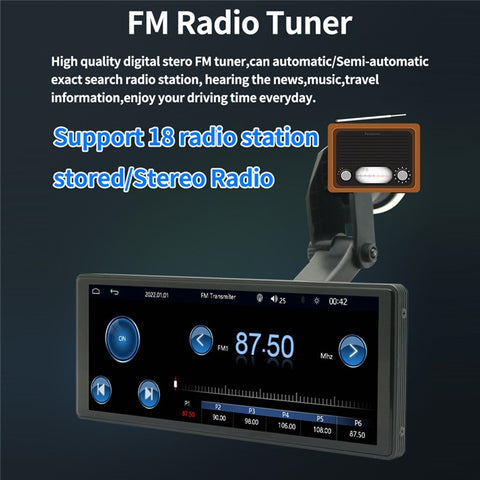 W508C 9.36-inch Touch Screen Car Play with 12LED Camera, Mirror Link Portable Car Stereo Support Bluetooth, USB-Disk, TF Card