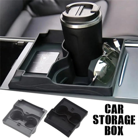For Tesla Model 3 / Y Cup Holder Center Console Glasses Card Storage Tray