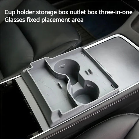 For Tesla Model 3 / Y Cup Holder Center Console Glasses Card Storage Tray