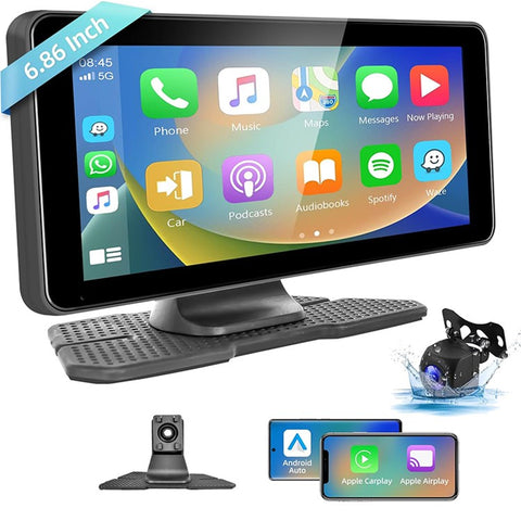 W513F 6.86-Inch Portable Car Player with Recorder, AHD Camera, Support 1080P Front / Rear