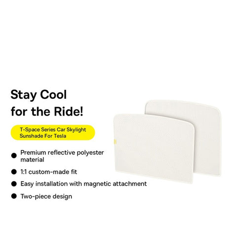 BASEUS T-Space Series BS-TS011 2Pcs Car Skylight Sunshade for Tesla Model Y Single Layer Car Sunroof Curtain