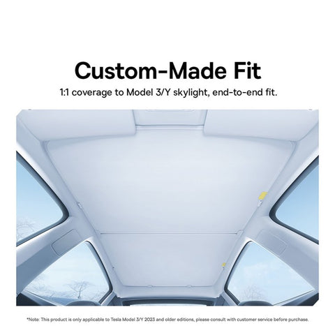 BASEUS T-Space Series BS-TS011 2Pcs Car Skylight Sunshade for Tesla Model Y Single Layer Car Sunroof Curtain
