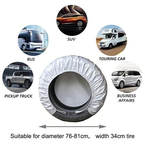 4PCS 76-81CMx34CM Wheel Oxford Cloth Sleeve Bag Car SUV Tire Cover for 30-32 inch Tire