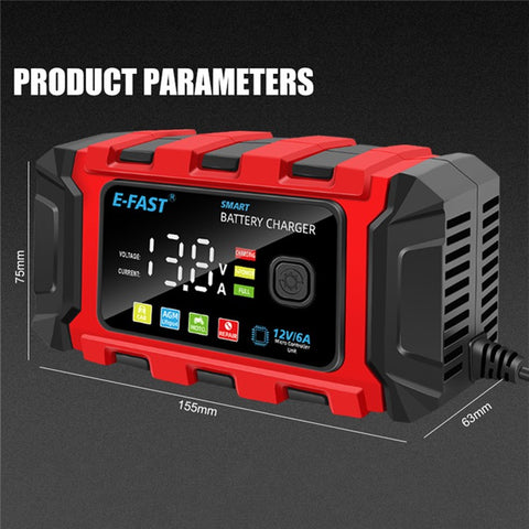 E-FAST TK-360 12V / 6A Car Motorcycle Battery Charger Lead-Acid Battery Charger