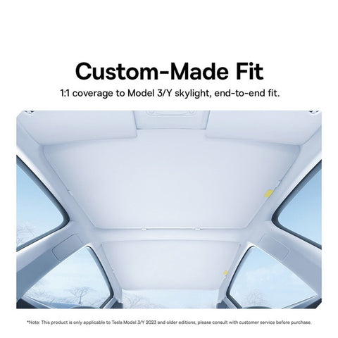 BASEUS T-Space Series for Tesla Model 3 / Y Single Layer Car Skylight Anti-UV Sunshade