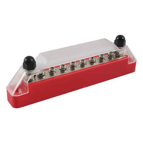 A7458 1Pair Black / Red 8-Way Bus Bar for Car Marine Boat Modified (with 4 Fixing Screws)