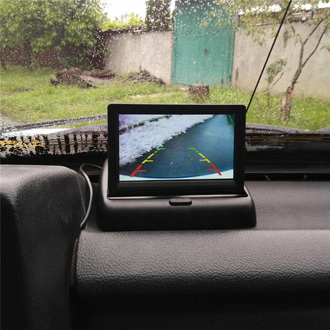 RH-315 4.3-inch Folding Car Backup Monitor with License Plate Backup Camera Set 2.4G Wireless Connection