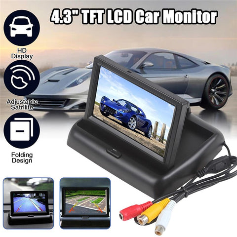 RH-315 4.3-inch Folding Car Backup Monitor with License Plate Backup Camera Set 2.4G Wireless Connection