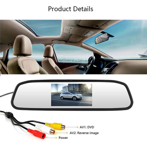 RH-311 4.3-inch Rear View Mirror Display Backup Rear Camera Set Car Auto Parking System Kit