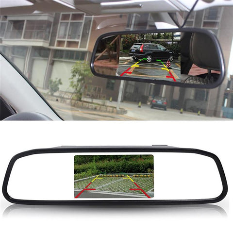 RH-315 4.3-inch Rearview Mirror Display 2.4G Wireless License Plate Backup Camera Set  for Car / Truck
