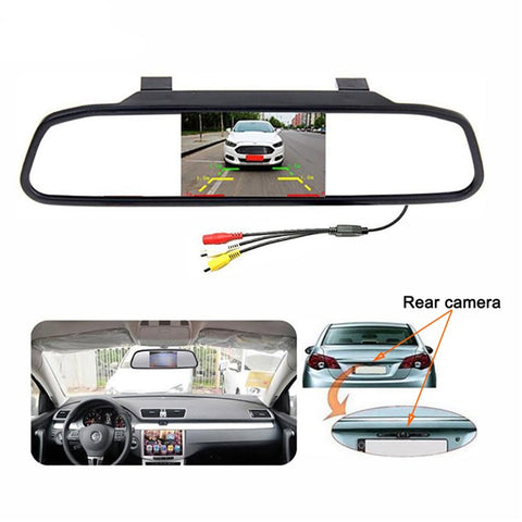 RH-315 4.3-inch Rearview Mirror Display 2.4G Wireless License Plate Backup Camera Set  for Car / Truck
