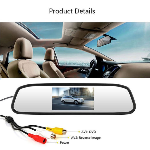 RH-315 4.3-inch Rearview Mirror Display 2.4G Wireless License Plate Backup Camera Set  for Car / Truck