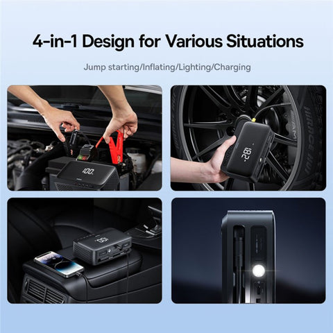 BASEUS Super Energy Series 4-in-1 Car Jump Starter Inflator 6000mAh Power Bank