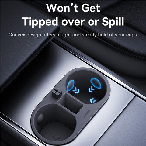 BASEUS T-Space Series For Tesla Model Y / 3 Insert Silicone Drinks Water Bottle Holder