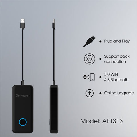 DRIVEKIT AF1313 Bluetooth-compatible CarPlay Wireless Adapter Convert Wired to Wireless Carplay Box
