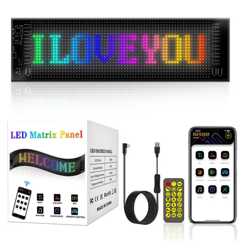 RP1035 102x348mm Waterproof Flexible LED Matrix Panel Bluetooth-compatible APP Control Car Sign
