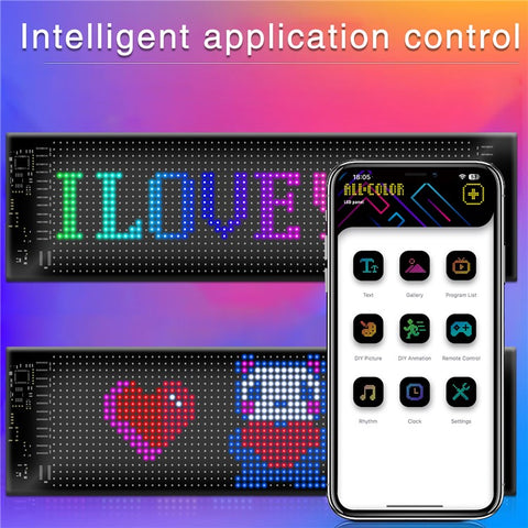 RP1035 102x348mm Waterproof Flexible LED Matrix Panel Bluetooth-compatible APP Control Car Sign