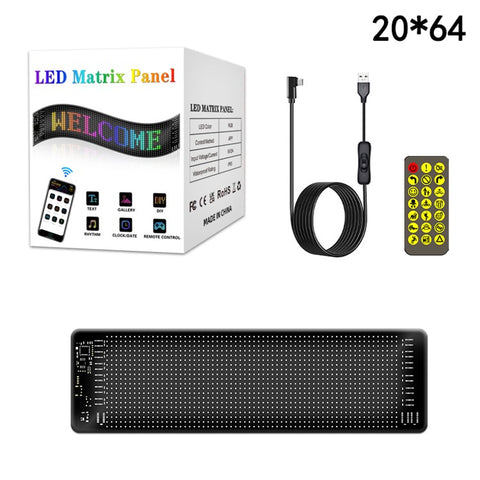 RP1035R Rounded Corners Car Rear Windshield DIY Advertising Screen Bluetooth-compatible APP Control LED Matrix Display Screen