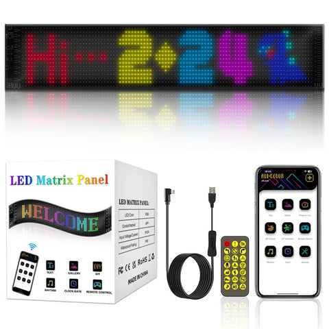 RP1259S 120x595mm LED Matrix Panel Flexible Screen Display Bluetooth-compatible APP Control LED Car Sign