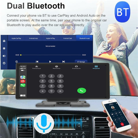 RH-W515 10.26 Inch Touch Screen CarPlay Android Auto Bluetooth-compatible Multimedia Player (No DVR)