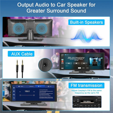 RH-W515 10.26 Inch Touch Screen CarPlay Android Auto Bluetooth-compatible Multimedia Player (No DVR)