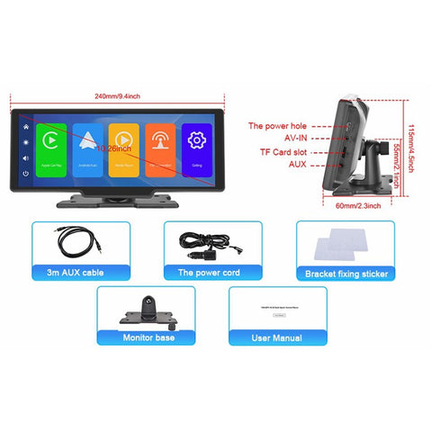 RH-W515 10.26 Inch Touch Screen CarPlay Android Auto Bluetooth-compatible Multimedia Player (No DVR)