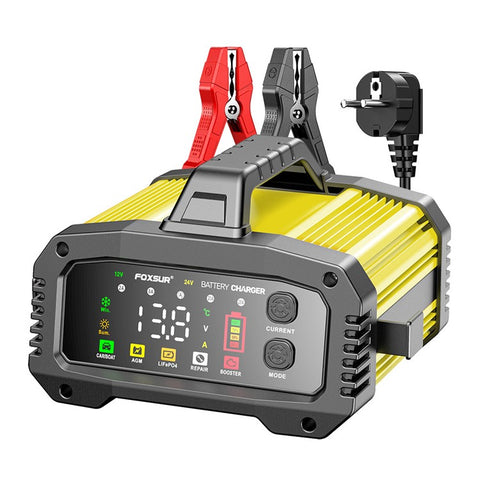 FOXSUR FPT-250 25A Portable Car Boat Motorcycle Battery Charger 8-Stage Charging Smart Charger