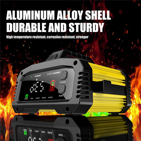 FOXSUR FPT-250 25A Portable Car Boat Motorcycle Battery Charger 8-Stage Charging Smart Charger