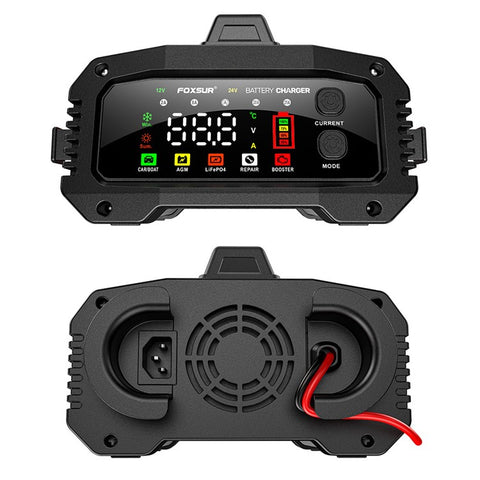 FOXSUR FPT-250 25A Portable Car Boat Motorcycle Battery Charger 8-Stage Charging Smart Charger