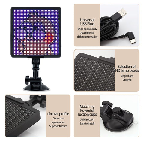 P32S 32x32 LED Car Sign Bluetooth-compatible App Control Custom Text Pattern Animation Programmable Display