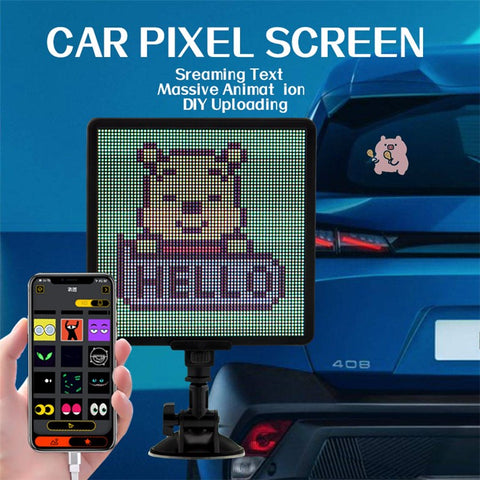 P64S Car Pixel Image Display Screen Bluetooth-compatible App Control Car Rear Window DIY Message Board