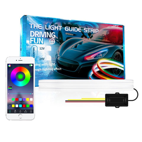 D06-12 2PCS Colorful Car Decoration Lamps Bluetooth-compatible APP Control LED Strip Lights