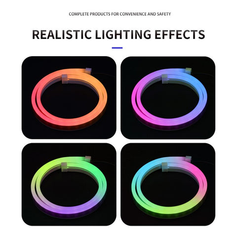 D06-24 2Pcs For 24V Vehicles 60cm LED Illuminated Light Guide Strip, APP + Remote Control