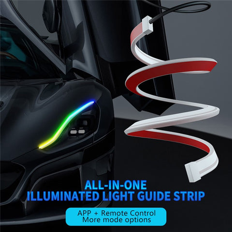 D06-24 2Pcs For 24V Vehicles 60cm LED Illuminated Light Guide Strip, APP + Remote Control
