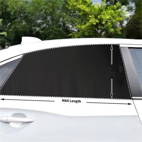 Left+Right Car Rear Window Mesh Curtain Anti-mosquito Sun Shade Window Curtain with Zipper Opening
